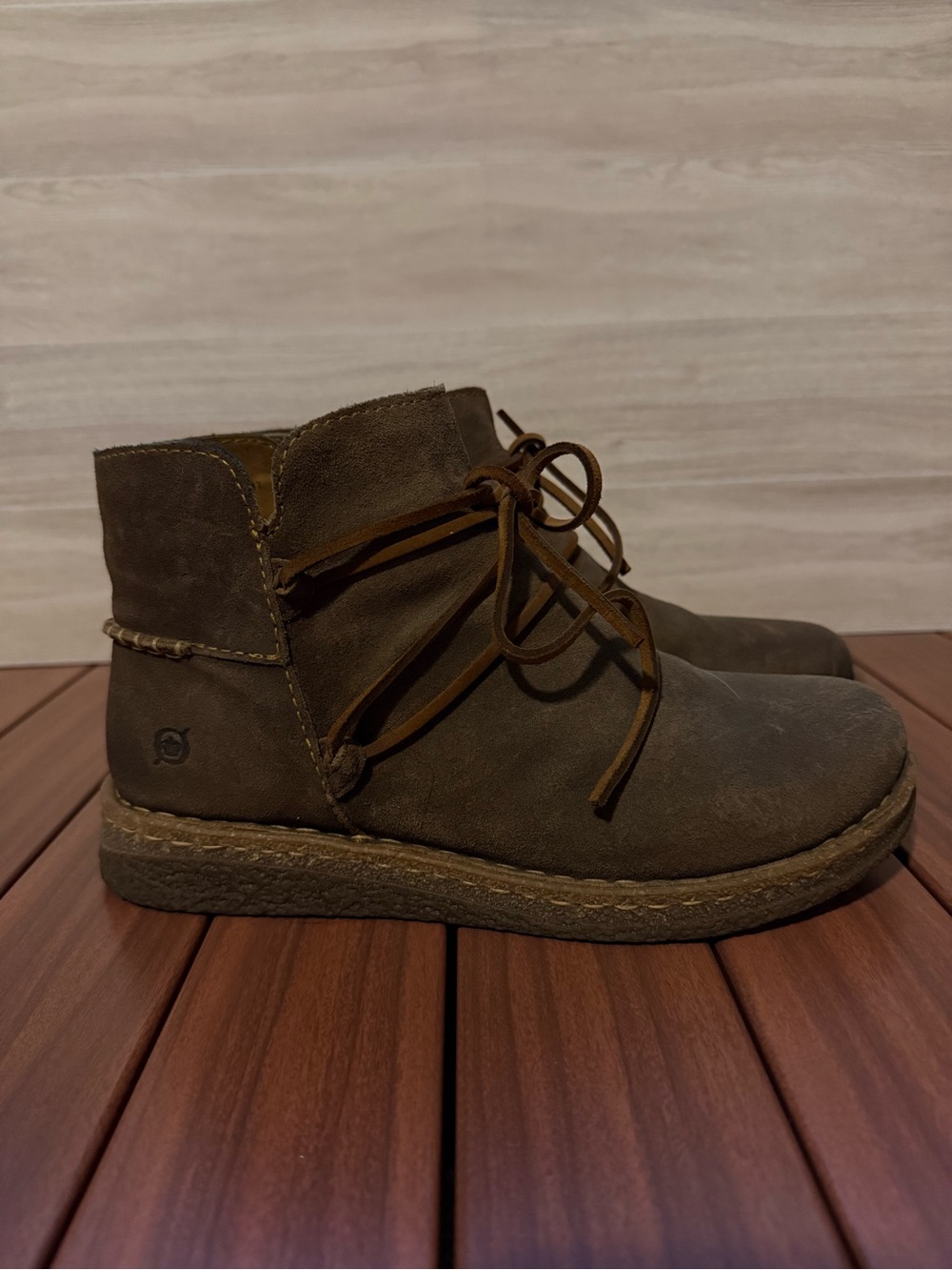 Women’s BORN Calyn Casual Brown Leather Ankle Boots